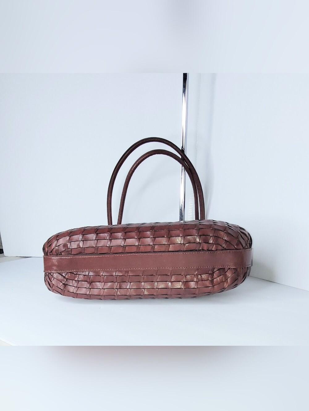Fossil Woven Shoulder Bag in Dark Brown - Picture 3 of 6